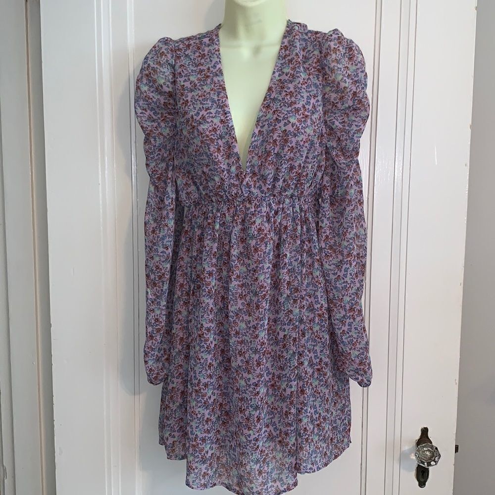 Nwot Wild Fable purple floral polyester dress‎